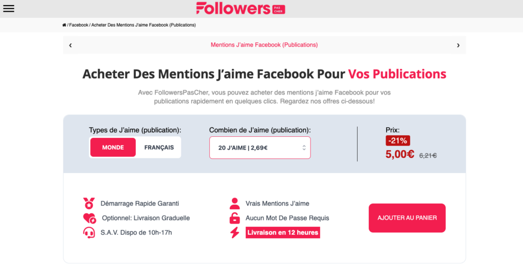 gagner des abonnes facebook avec followers pas cher