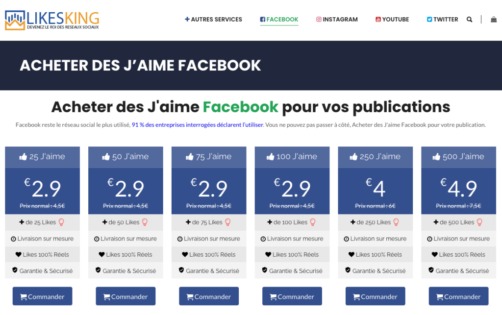 Obtenir des abonnes facebook avec likes king