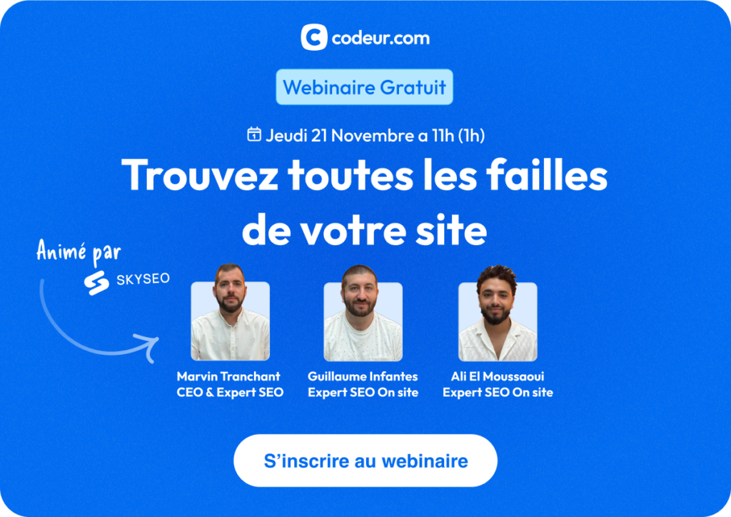 Webinaire SEO organisé par Codeur.com