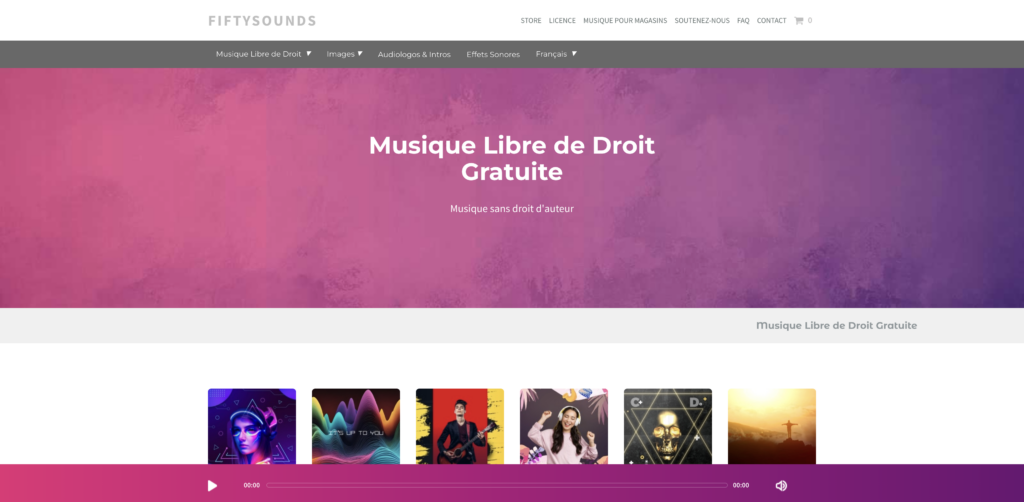 Banque de son et de musiques libres de droits Fiftysounds