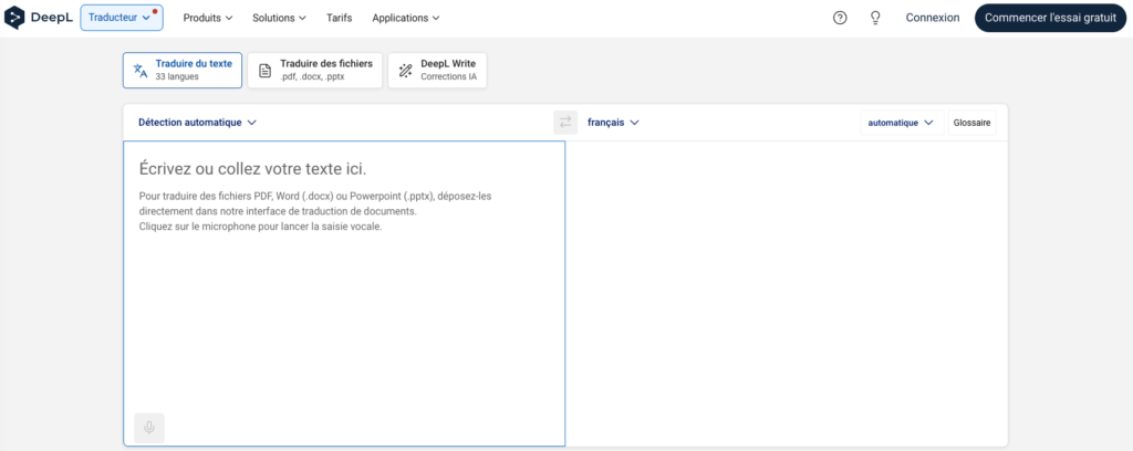 Outil de traduction gratuit DeepL