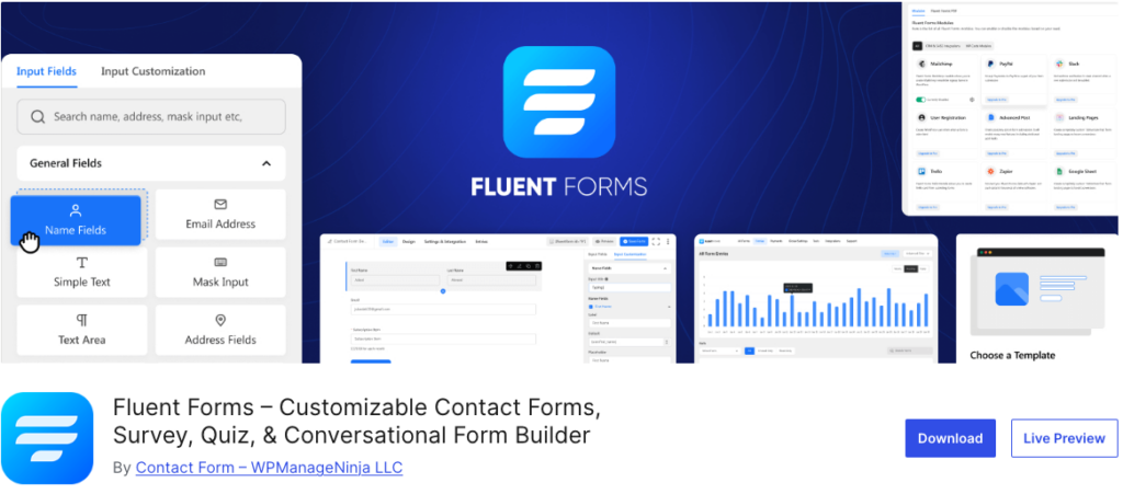 Plugin formulaire WordPress Fluent Forms