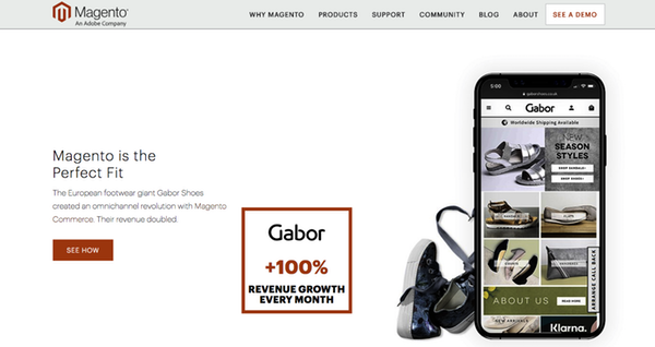 CMS Site ecommerce Magento