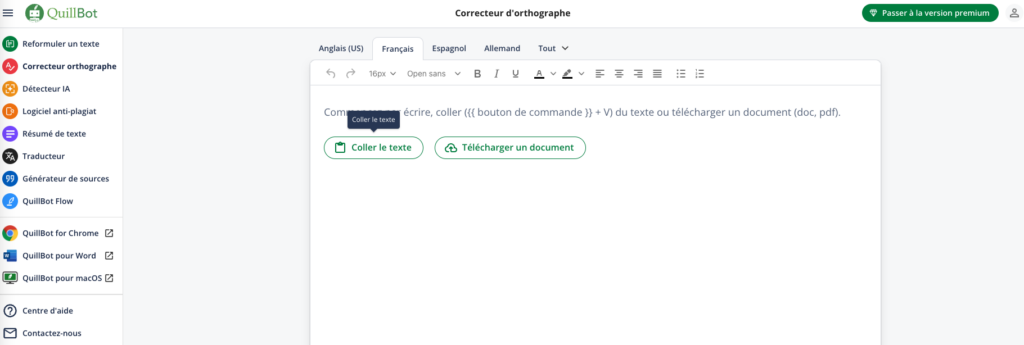 Correcteur d'orthographe QuillBot