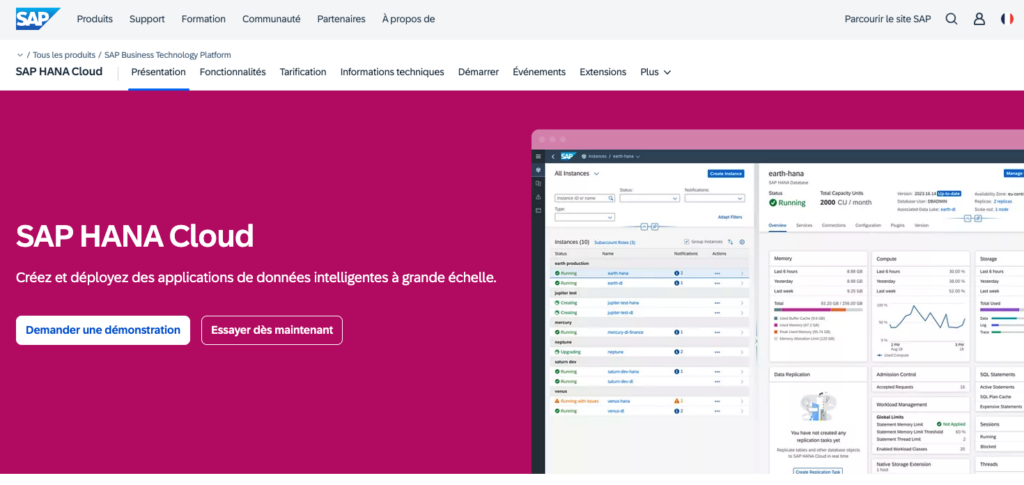 Logiciel de base de données SAP HANA Cloud