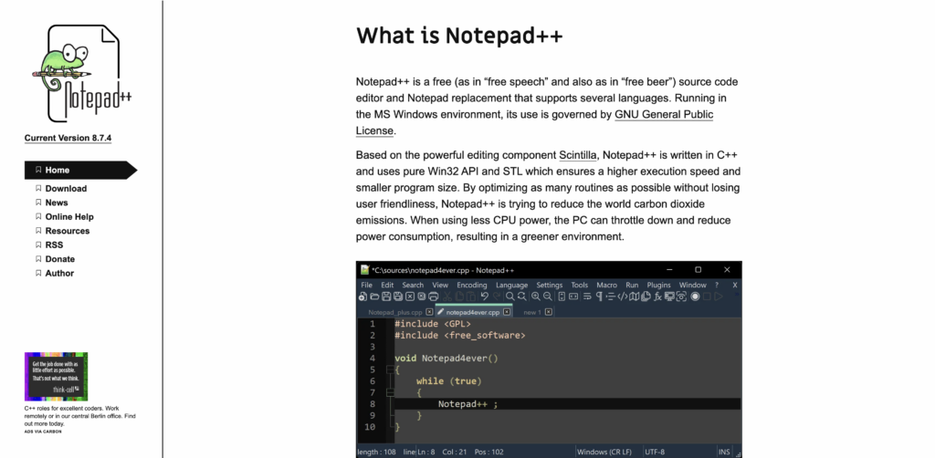 Editeur de code Notepad++