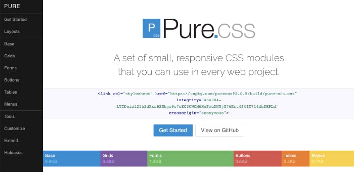 alternative pure css bootstrap