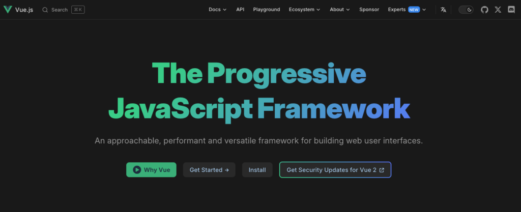 Framework Node JS Vue.JS