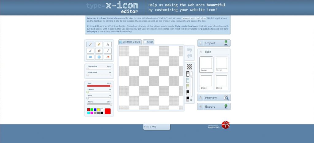 Créer un favicon avec Xiconeditor