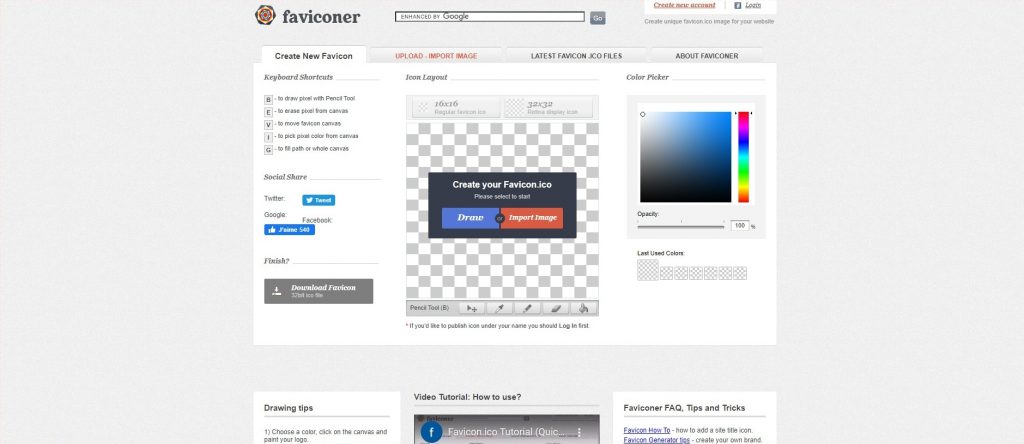 Créer un favicon avec Faviconer