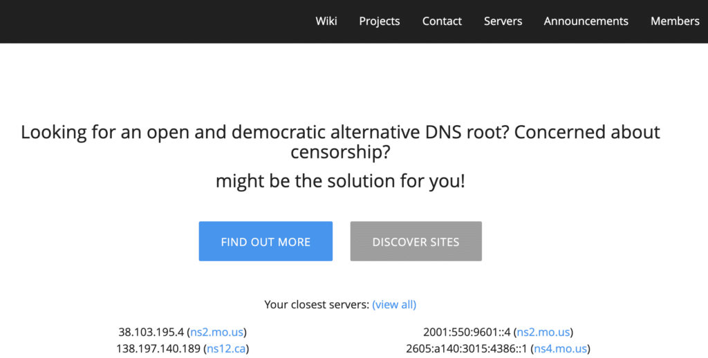 OpenNIC DNS