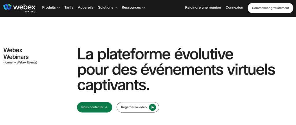 logiciel créer webinaire webex
