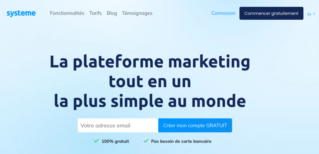 logiciel creation landing page systeme