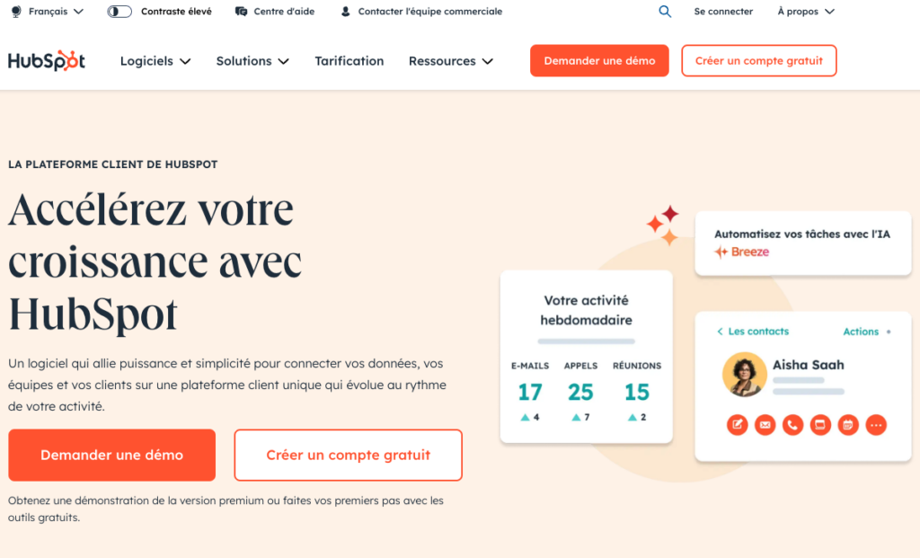 logiciel creer landing page hubspot