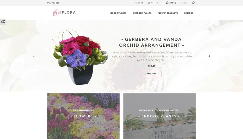 Thème PrestaShop gratuit pour fleuriste BeFlora