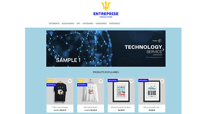 Thème PrestaShop gratuit Blue Wep