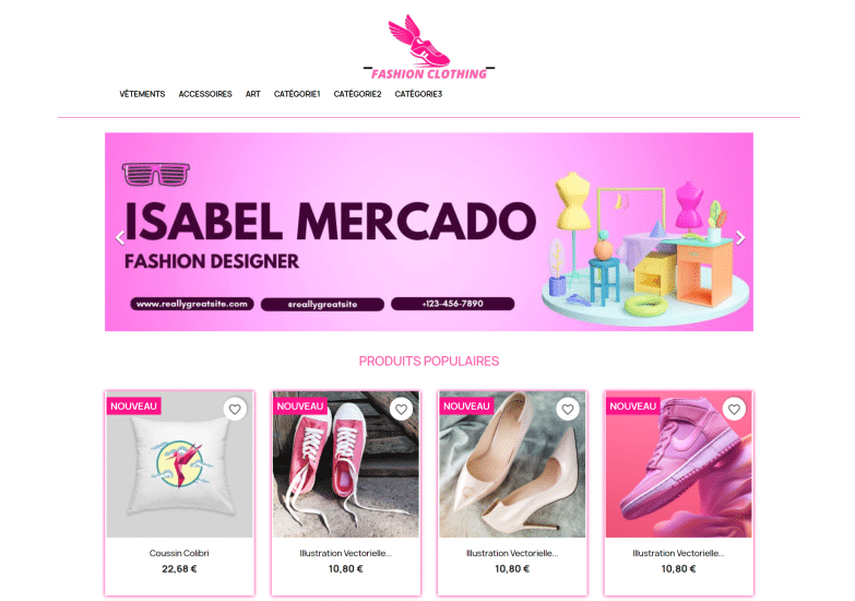 Thème PrestaShop gratuit Pink Web