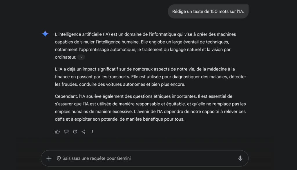 génération texte ia google gemini