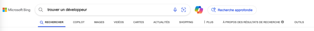 recherche copilote dans bing