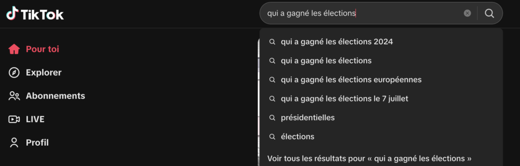 Tiktok est désormais utilisé comme un moteur de recherche