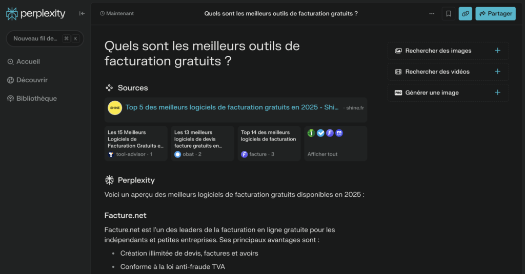 Recherche effectuée avec l'IA Perplexity plutôt que Google