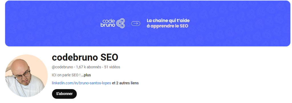 Chaîne YouTube de Code Bruno