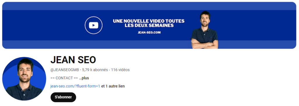 Chaîne YouTube de Jean SEO