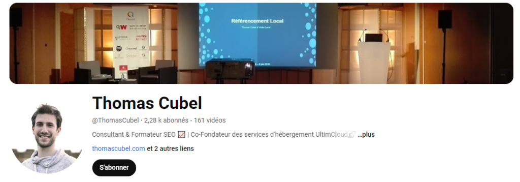 Chaîne YouTube de Thomas Cubel