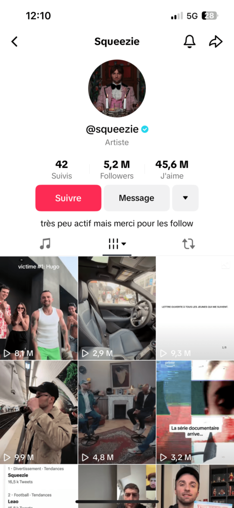 Tiktok de Squeezie