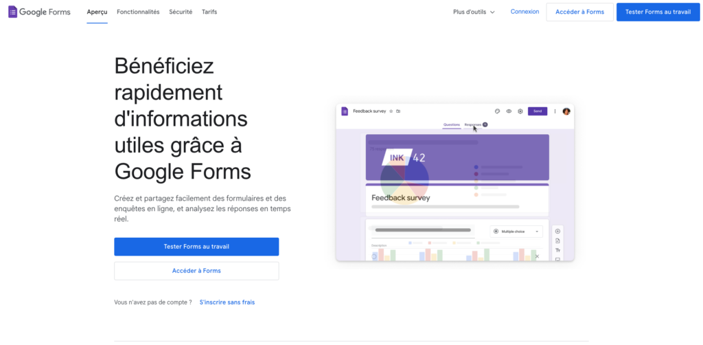 Formulaire en ligne Google Forms