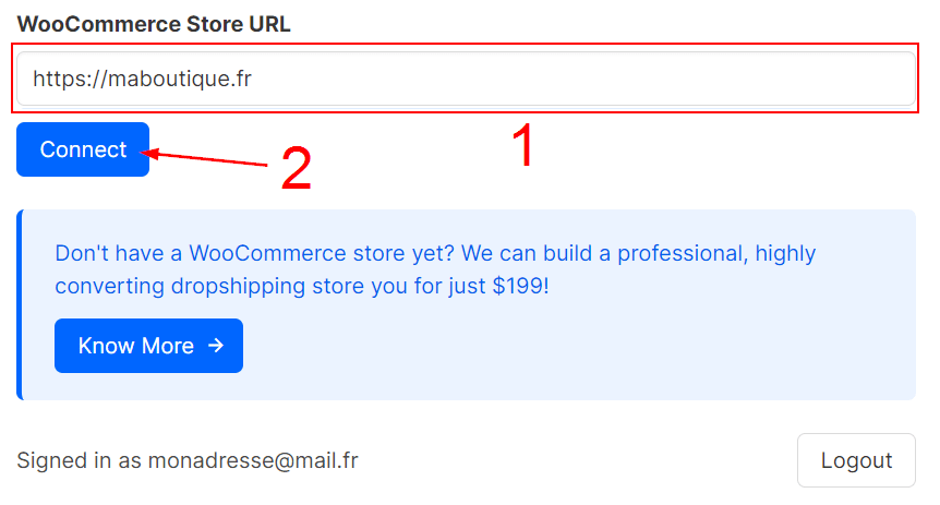 Connecter Woocommerce et Woodropship