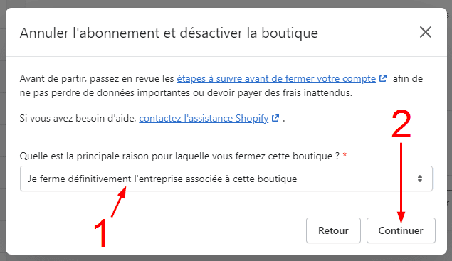 Comment supprimer un site Shopify Codeur Tuto